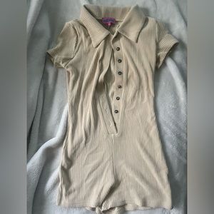 Edikted Cream Bodycon Romper